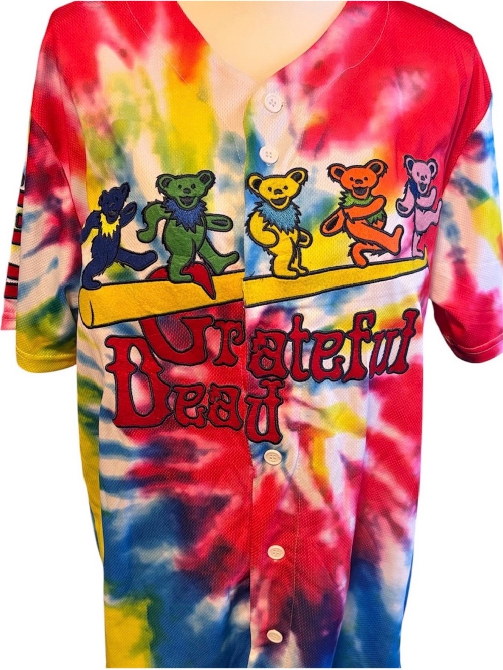 RARE Grateful Dead X STL Cardinals Tie-Dye Baseball Jersey Medium